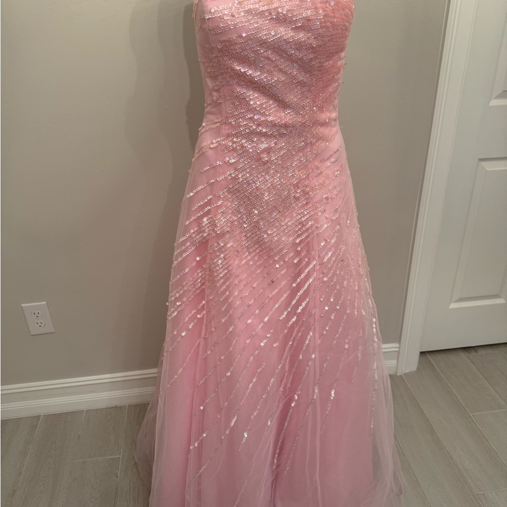 Cache Elegant Pink Sequin Gown